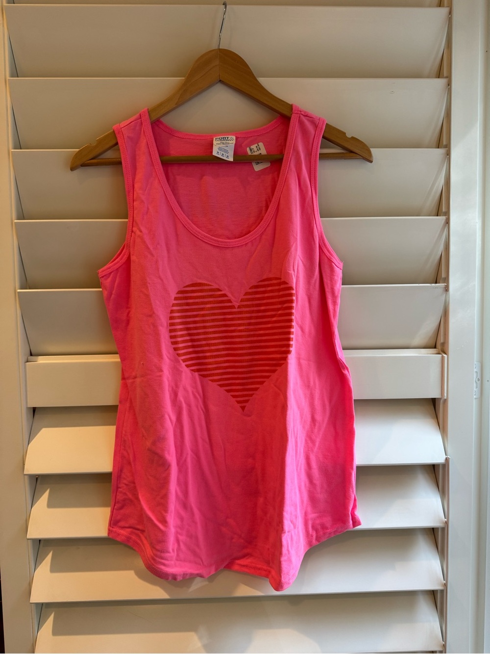 Port & Company women’s Hot Pink Heart Tank Top
